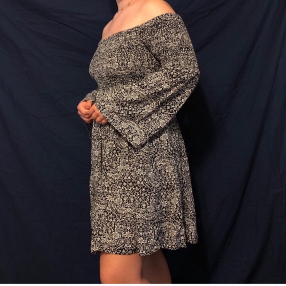 Torrid Black and White Off-Shoulder Dress - Picture 3 of 4